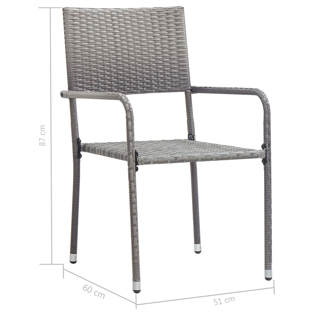 vidaXL Ensemble à manger de jardin 7pcs Résine tressée Anthracite gris