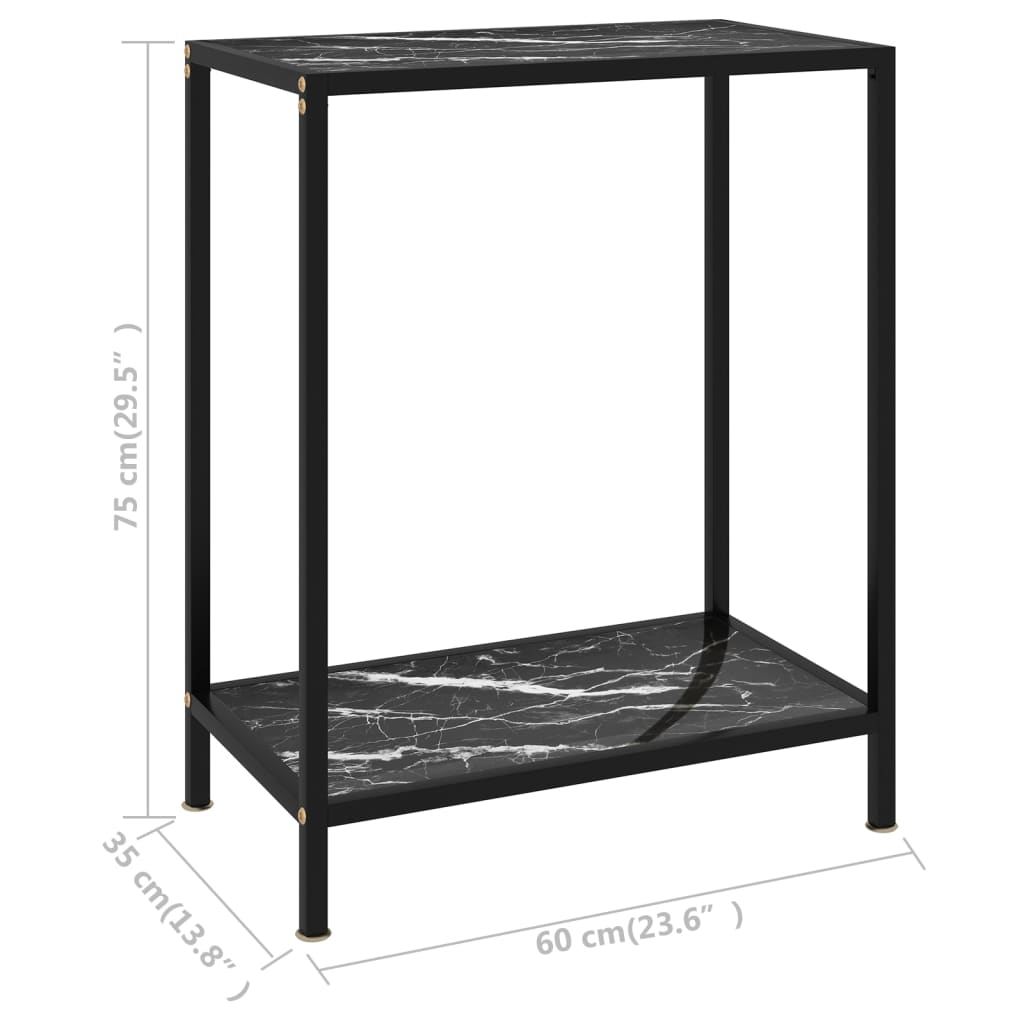 vidaXL Table console Noir 60x35x75 cm Verre trempé