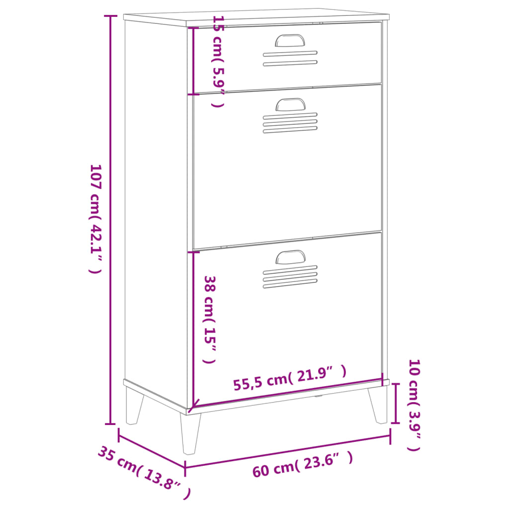 vidaXL Armoire à chaussures VIKEN noir bois d'ingénierie