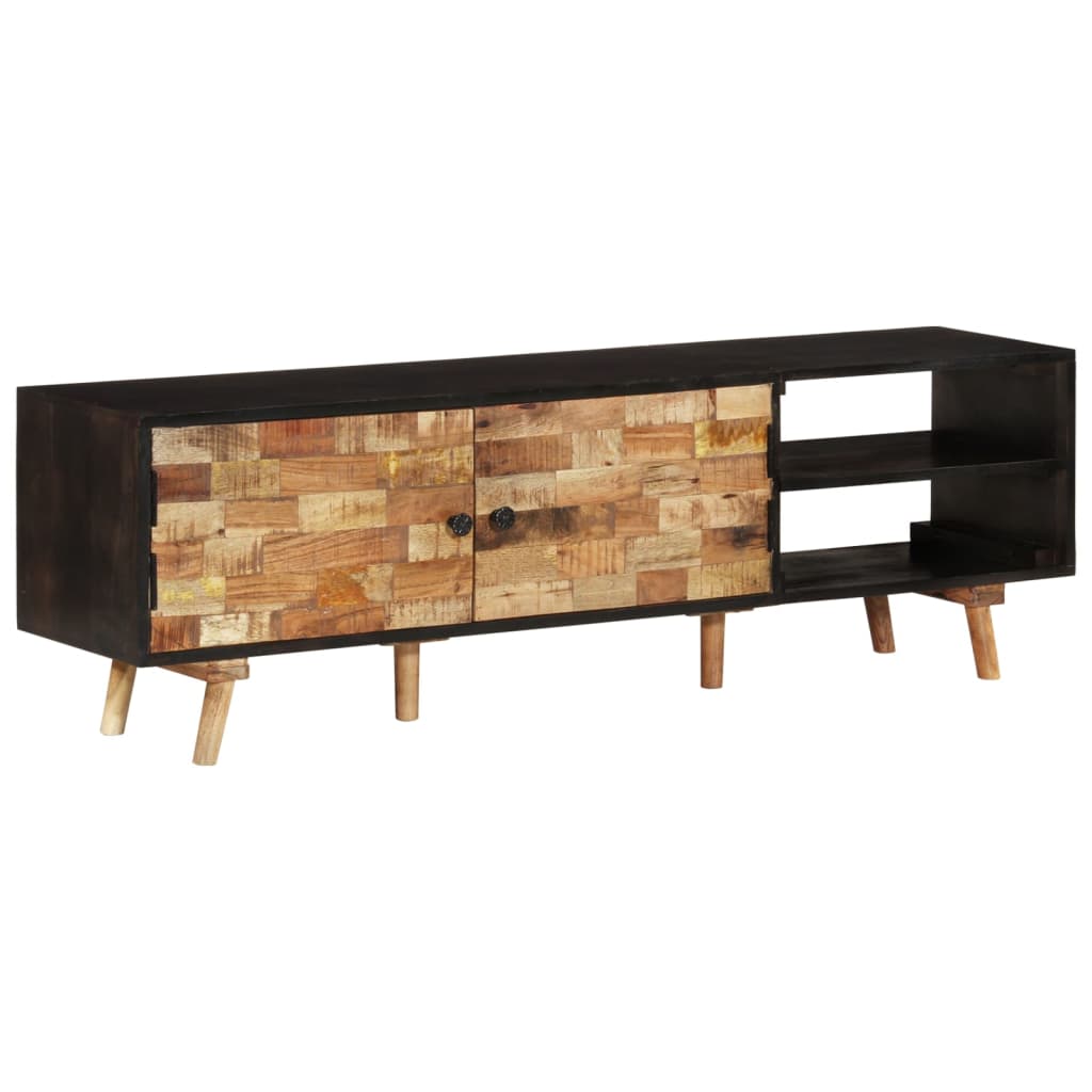 vidaXL Meuble TV 140x30x45 cm Bois de manguier brut et d'acacia massif