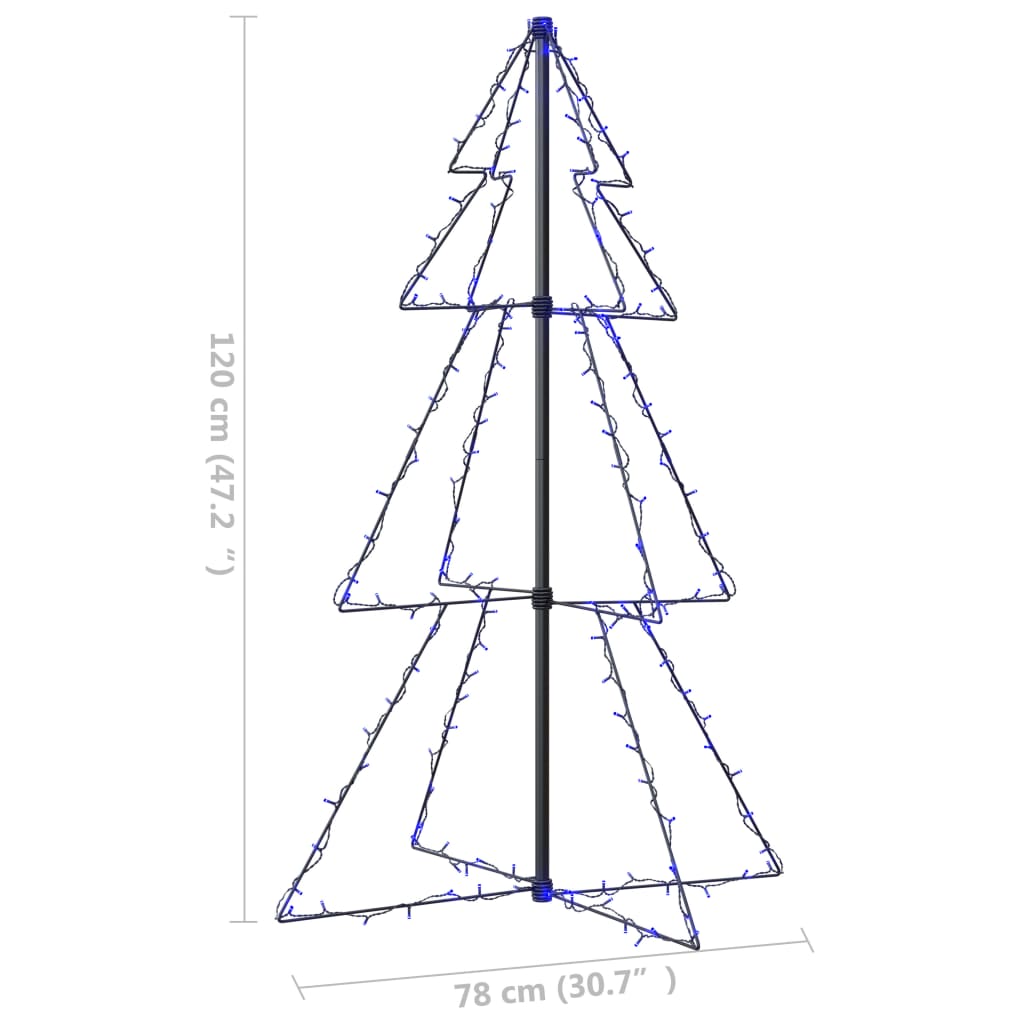 vidaXL Arbre de Noël cône 160 LED d'intérieur/d'extérieur 78x120 cm