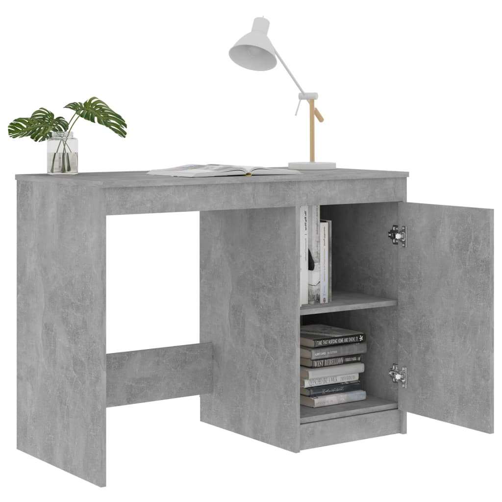 vidaXL Bureau Gris béton 100x50x76 cm Bois d'ingénierie