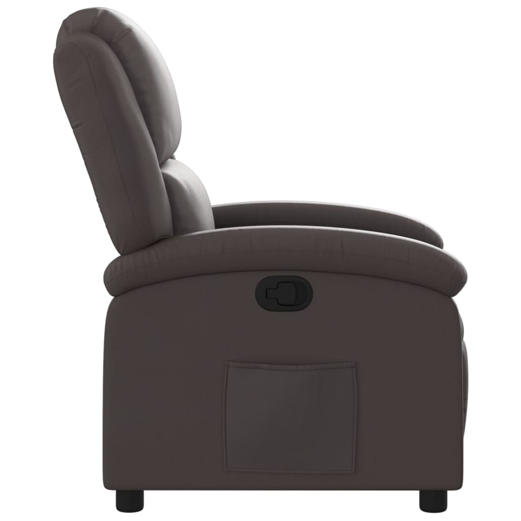 vidaXL Fauteuil inclinable marron foncé cuir véritable