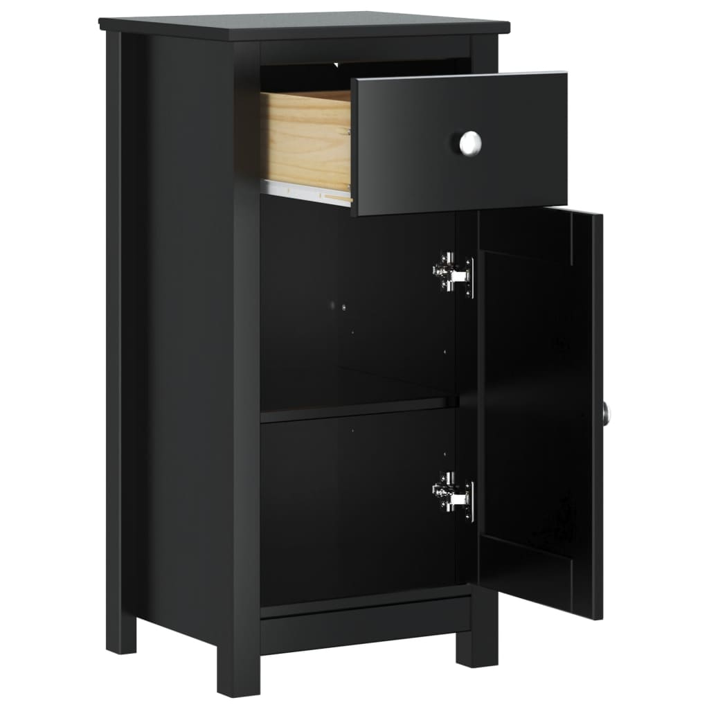 vidaXL Armoire de salle de bain BERG noir 40x34x80 cm pin massif