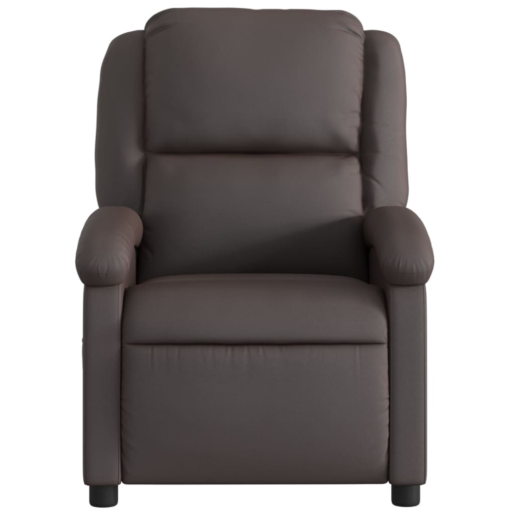 vidaXL Fauteuil inclinable marron foncé cuir véritable