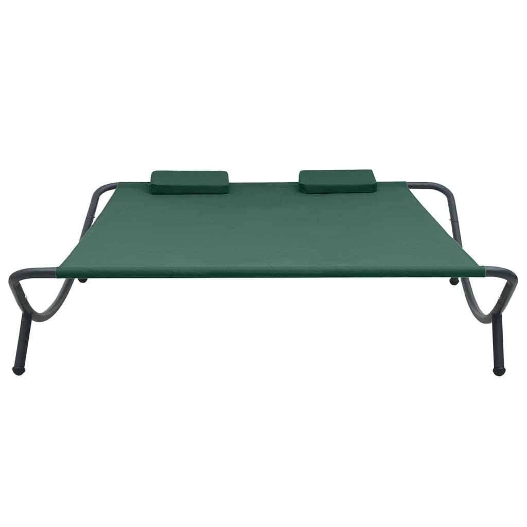 vidaXL Lit de repos d'extérieur tissu vert