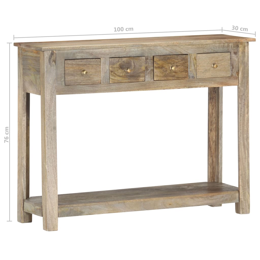 vidaXL Table console 100x30x76 cm Bois de manguier massif