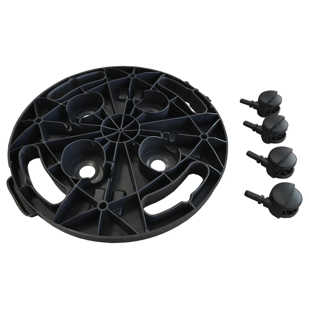 vidaXL Support sur roulettes pour plantes Diamètre 30 cm Noir 170 kg