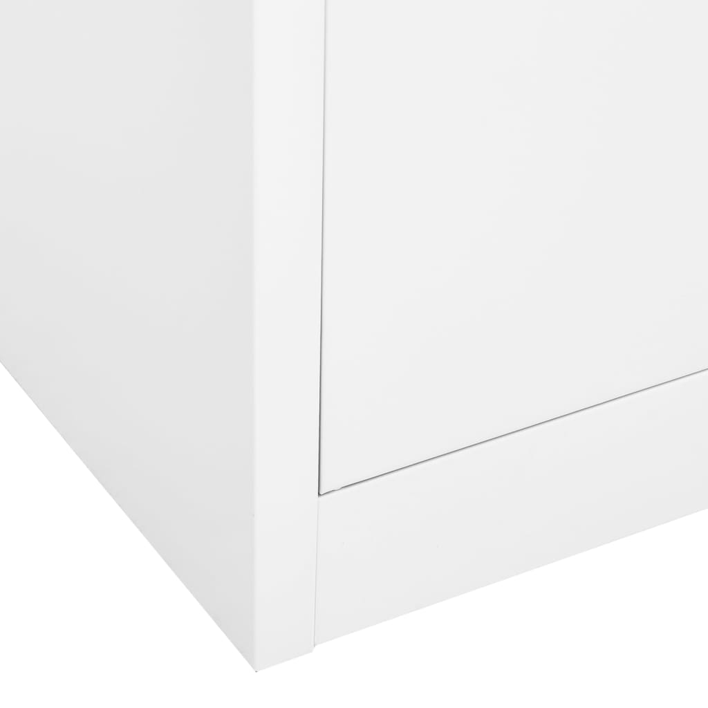 vidaXL Armoire de bureau Blanc 90x40x180 cm Acier et verre trempé