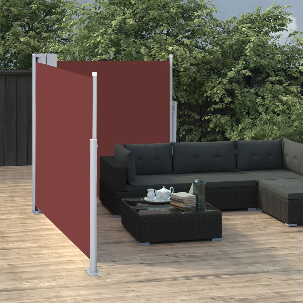 vidaXL Auvent latéral rétractable Marron 120 x 600 cm