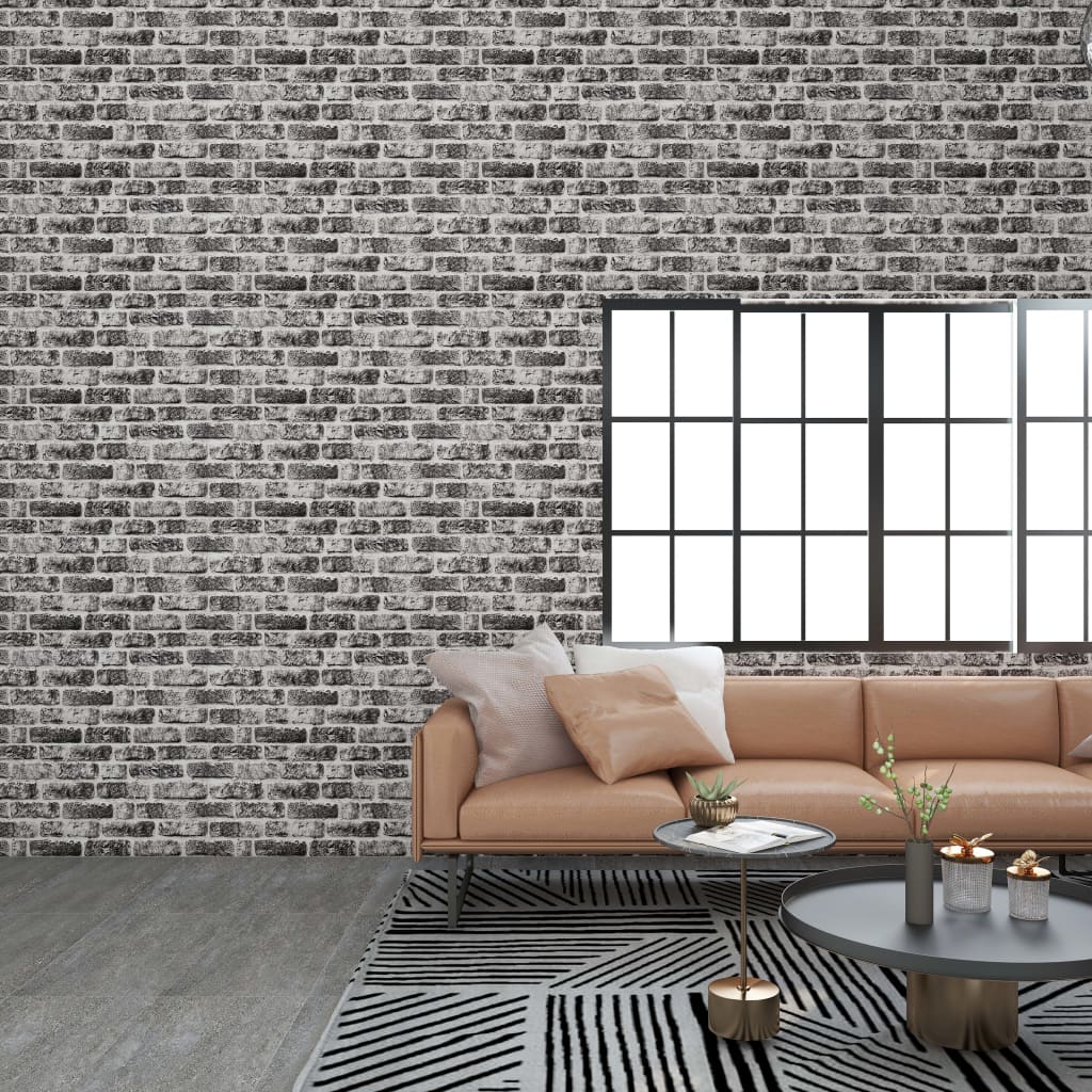 vidaXL Panneaux muraux 3D design brique gris foncé 11 pcs EPS