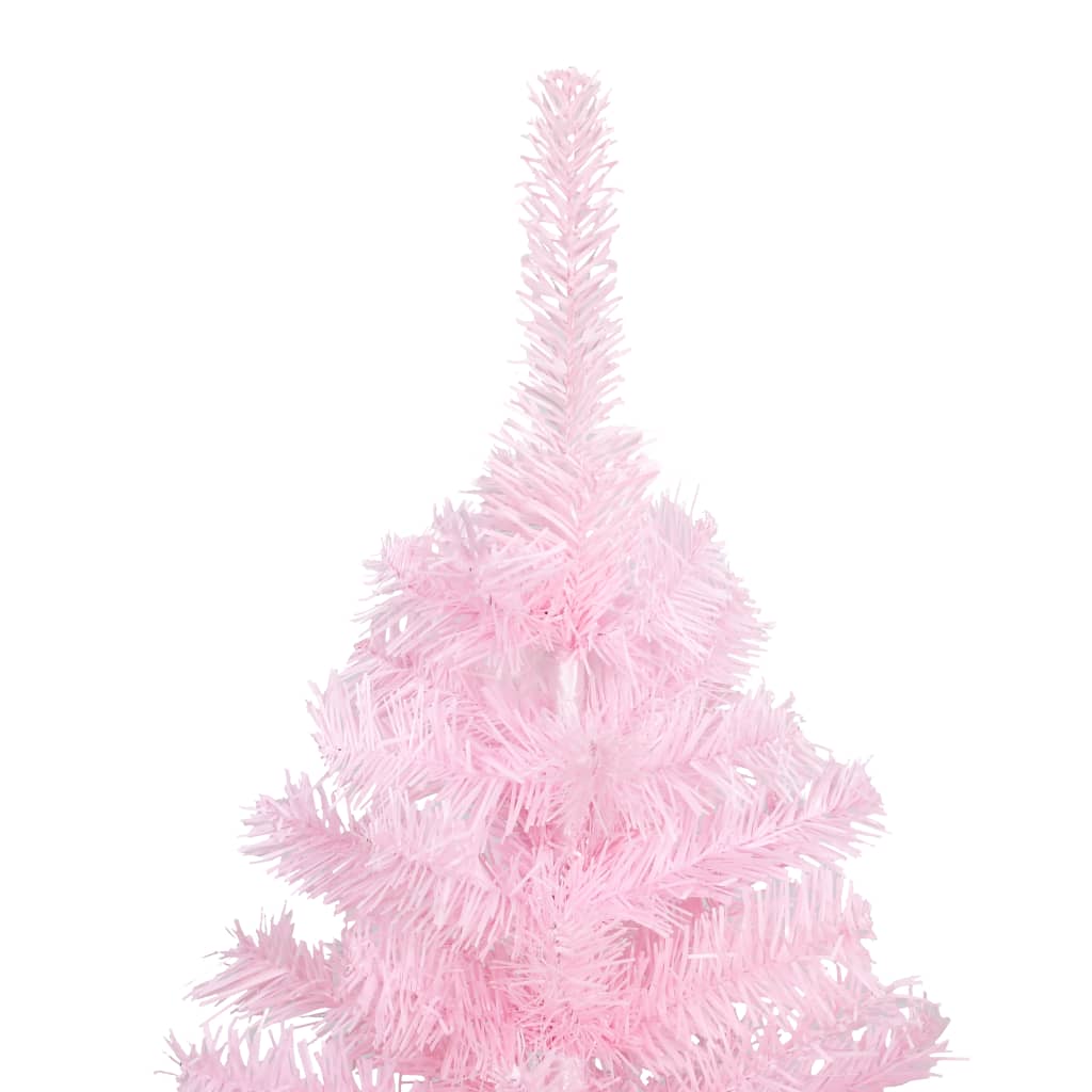 vidaXL Arbre de Noël artificiel pré-éclairé et boules rose 240 cm PVC