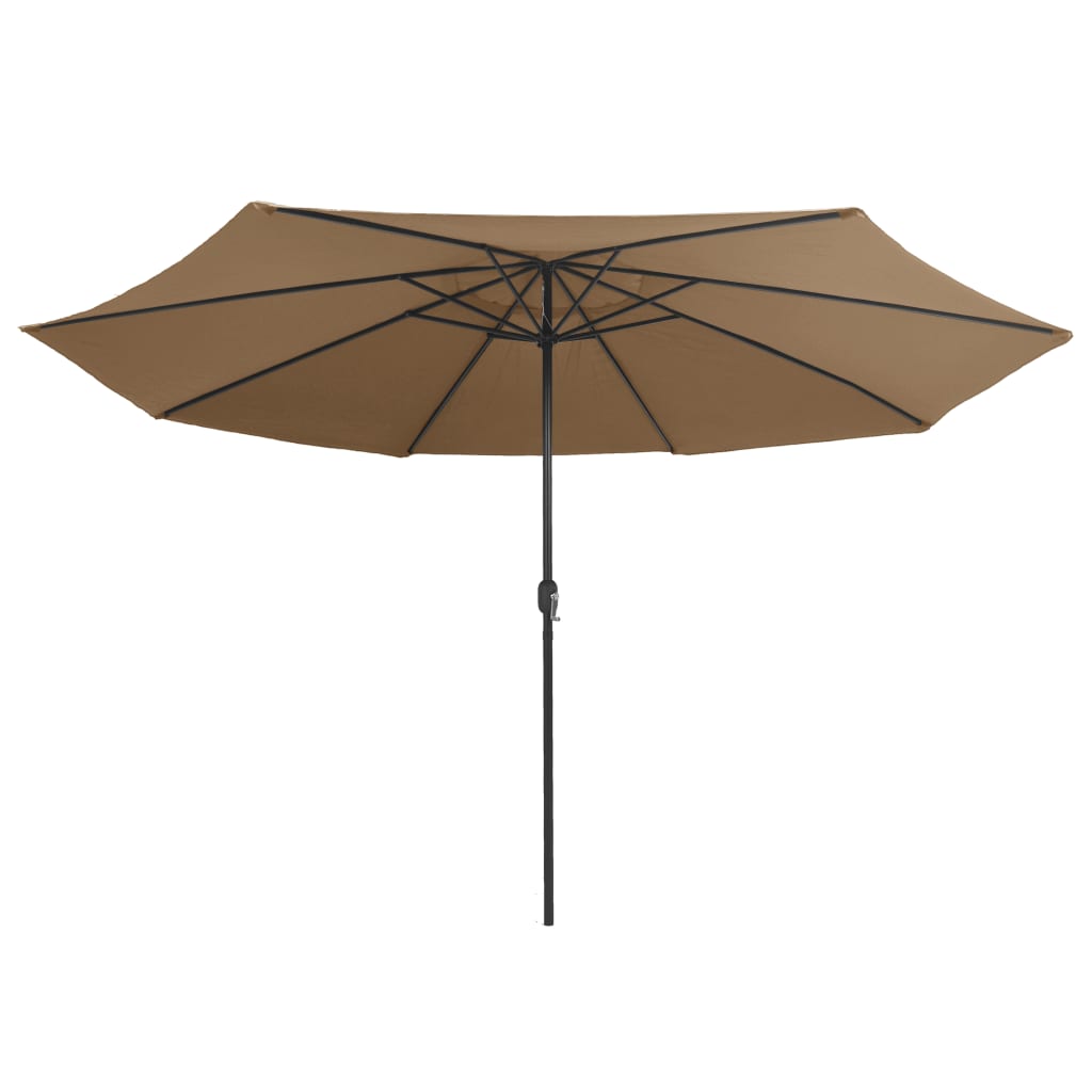 vidaXL Parasol d'extérieur avec mât en métal 390 cm taupe