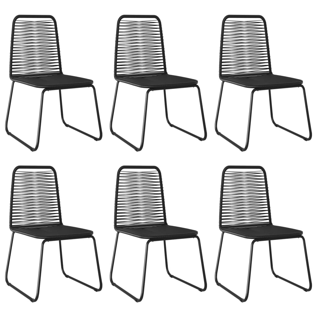 vidaXL Chaises d'extérieur lot de 6 Résine tressée Noir