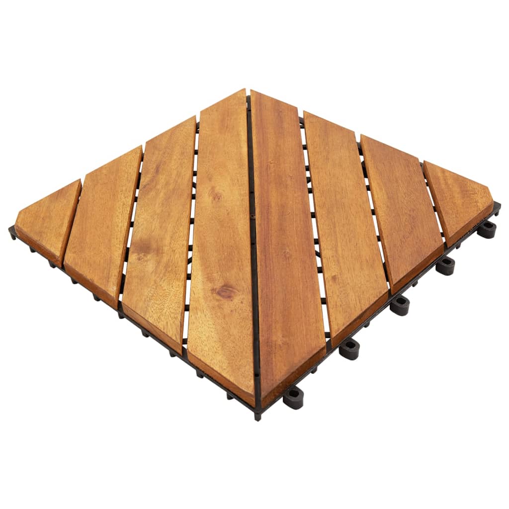 vidaXL Tuiles de terrasse 20 pcs Marron 30x30 cm Bois massif d'acacia