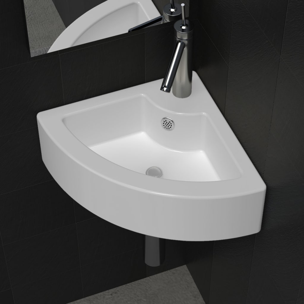 vidaXL Lavabo de salle de bain céramique 44x31 cm blanc