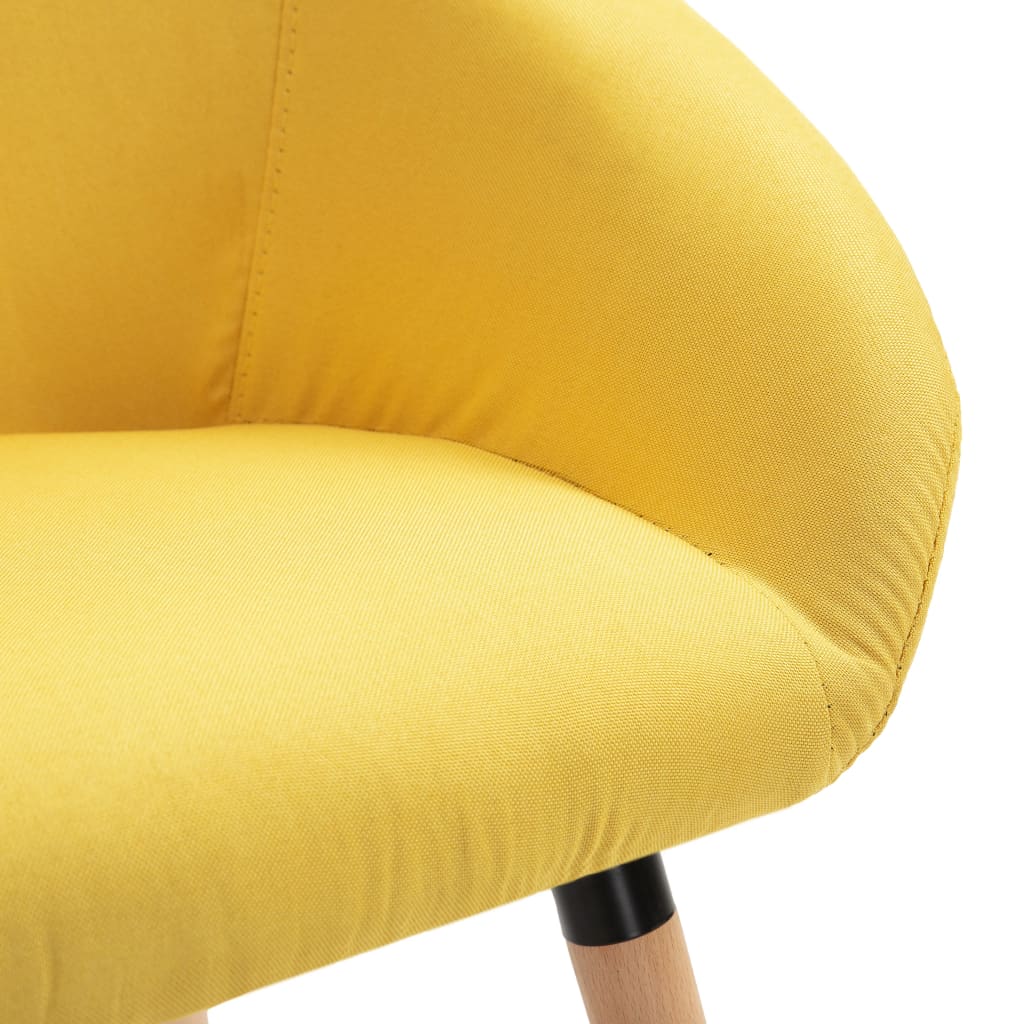 vidaXL Chaises à manger lot de 4 jaune tissu