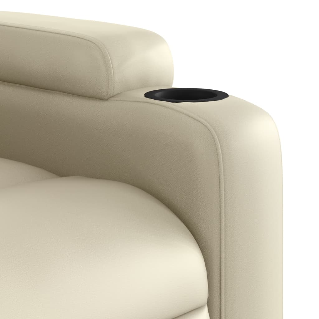 vidaXL Fauteuil inclinable de massage électrique crème similicuir