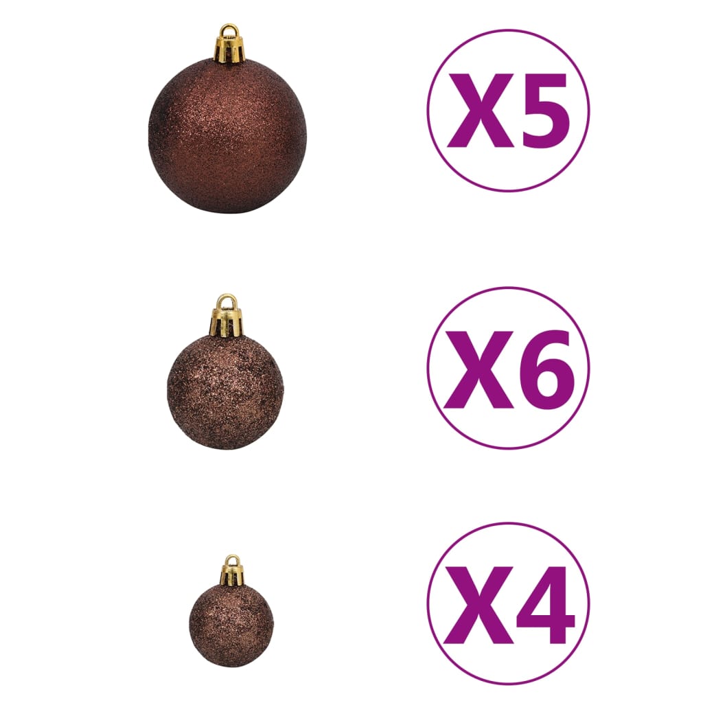 vidaXL Arbre de Noël artificiel pré-éclairé et boules blanc 65 cm