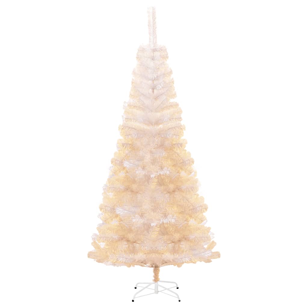 vidaXL Sapin de Noël artificiel pointes iridescentes Blanc 210 cm PVC