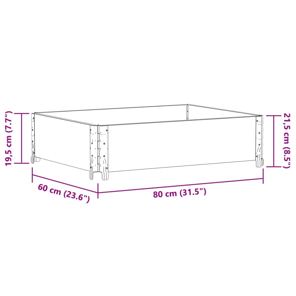 vidaXL Jardinière 80x60 cm bois de pin massif