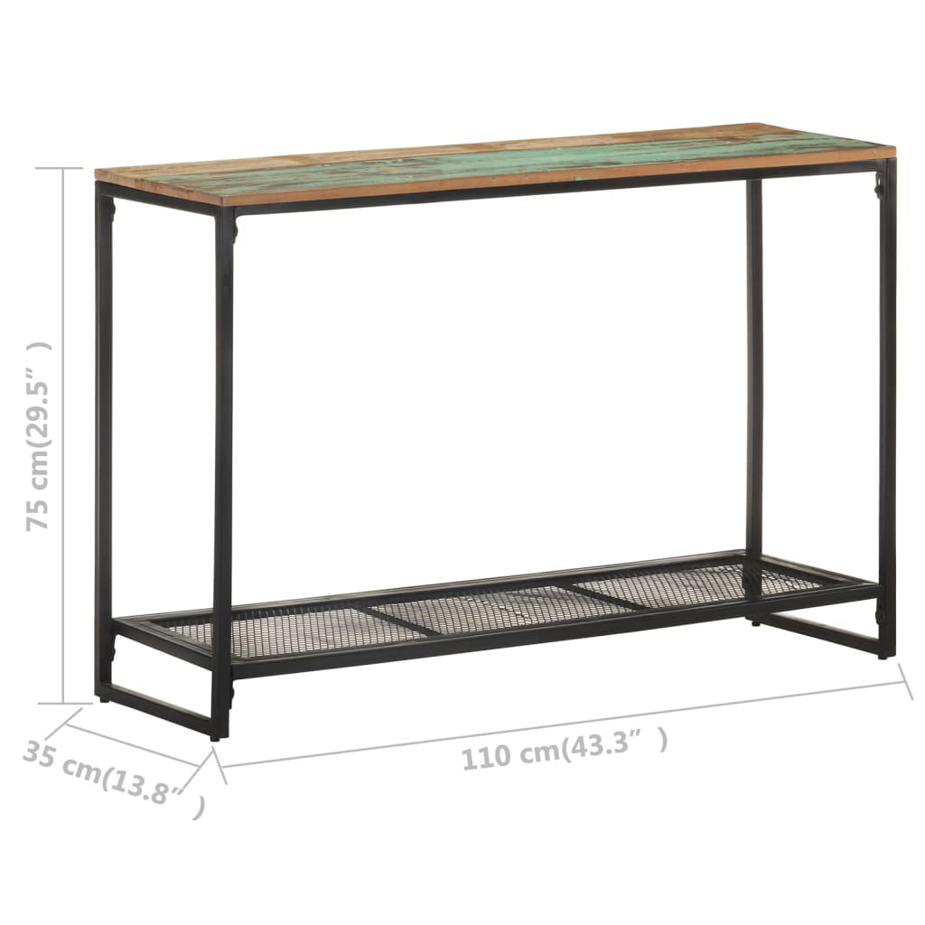 vidaXL Table console 110x35x75 cm Bois de récupération massif