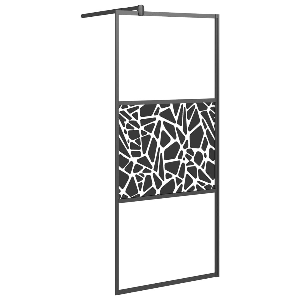 vidaXL Paroi de douche avec étagère Noir 80x195 cm Verre ESG&Aluminium