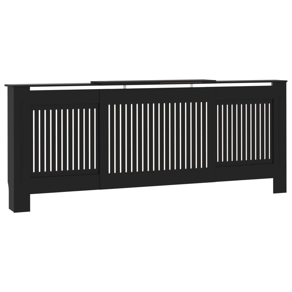 vidaXL Cache-radiateur MDF Noir 205 cm