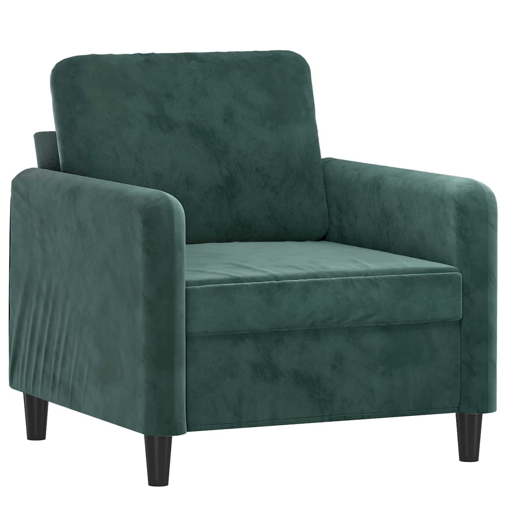 vidaXL Fauteuil Vert foncé 60 cm Velours