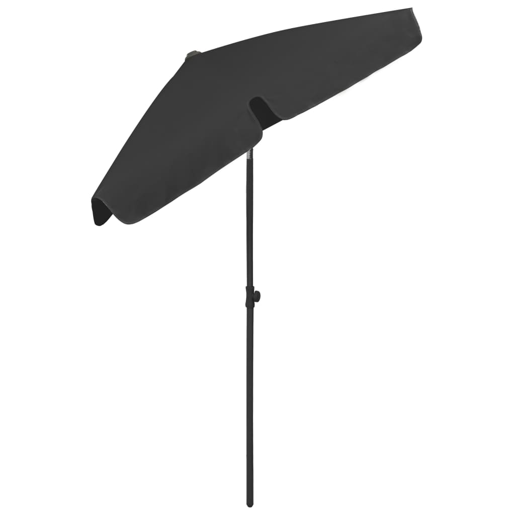 vidaXL Parasol de plage noir 180x120 cm