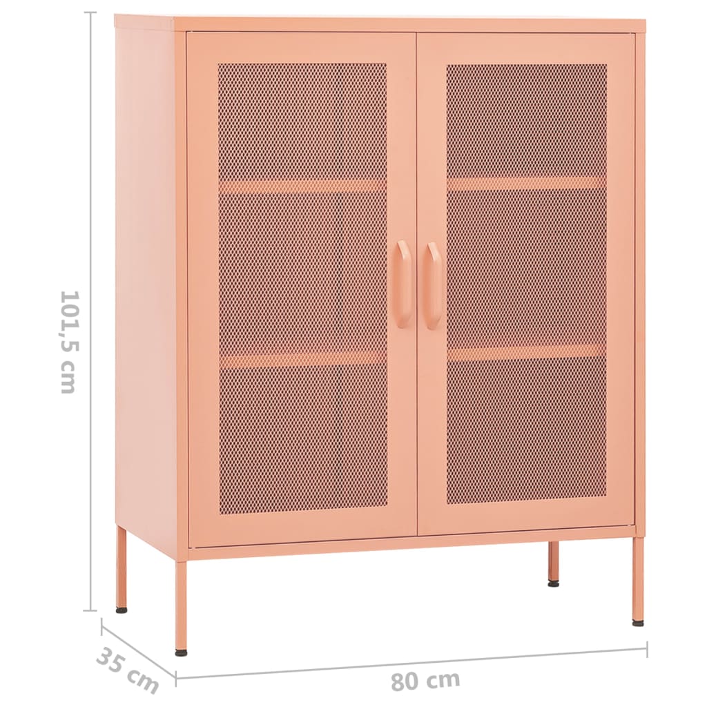 vidaXL Armoire de rangement Rose 80x35x101,5 cm Acier