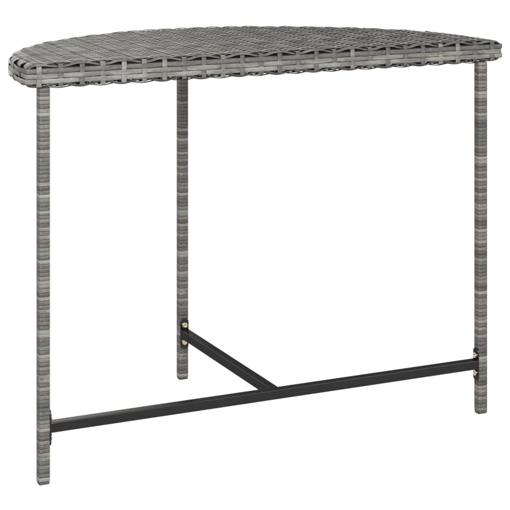 vidaXL Table de jardin Gris 100x50x75 cm Résine tressée