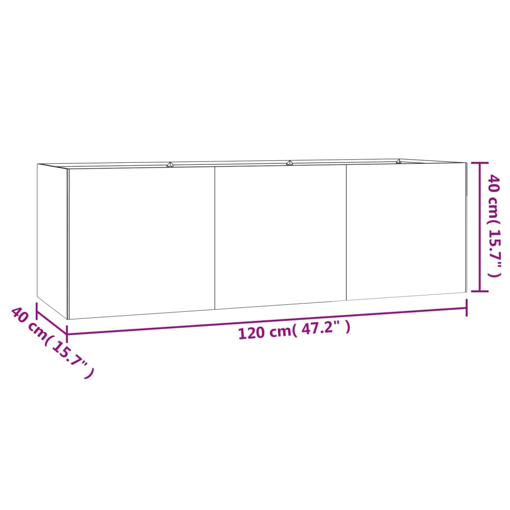 vidaXL Lit surélevé de jardin 120x40x40 cm acier corten