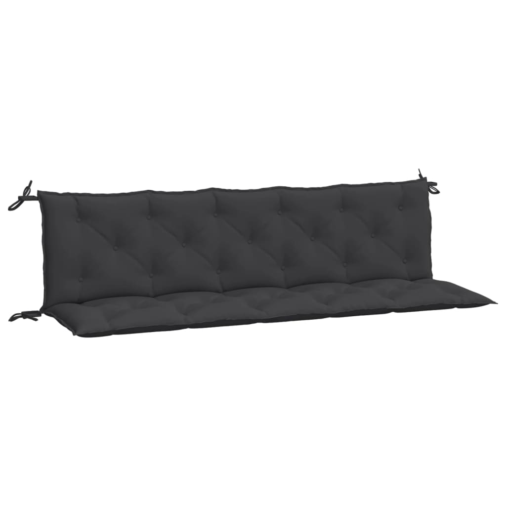 vidaXL Coussin de banc de jardin noir 180x(50+50)x7 cm tissu oxford