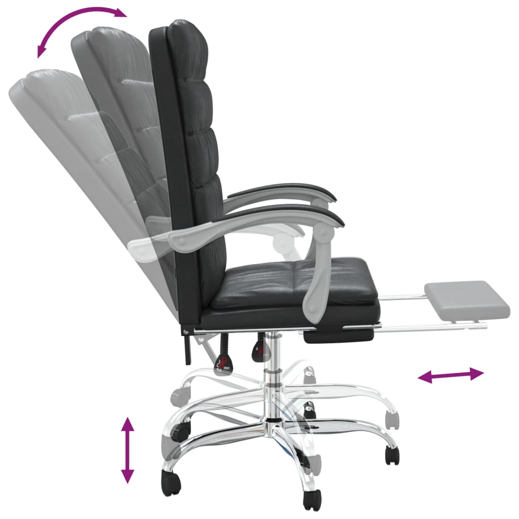 vidaXL Fauteuil inclinable de bureau Noir Similicuir