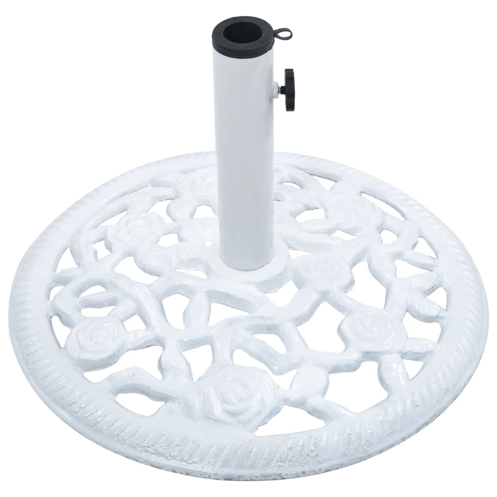 vidaXL Socle de parasol Blanc 12 kg 48 cm Fonte