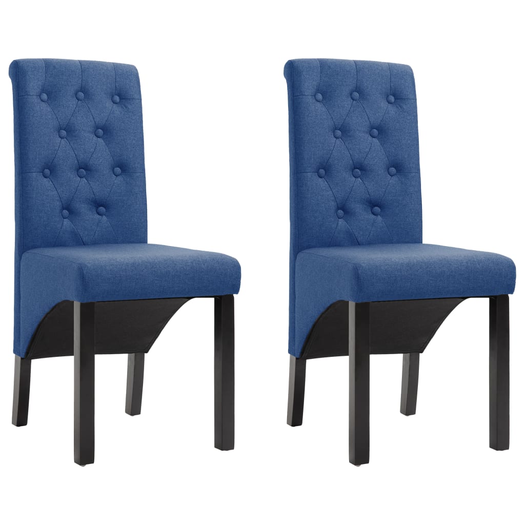 vidaXL Chaises à manger lot de 2 bleu tissu