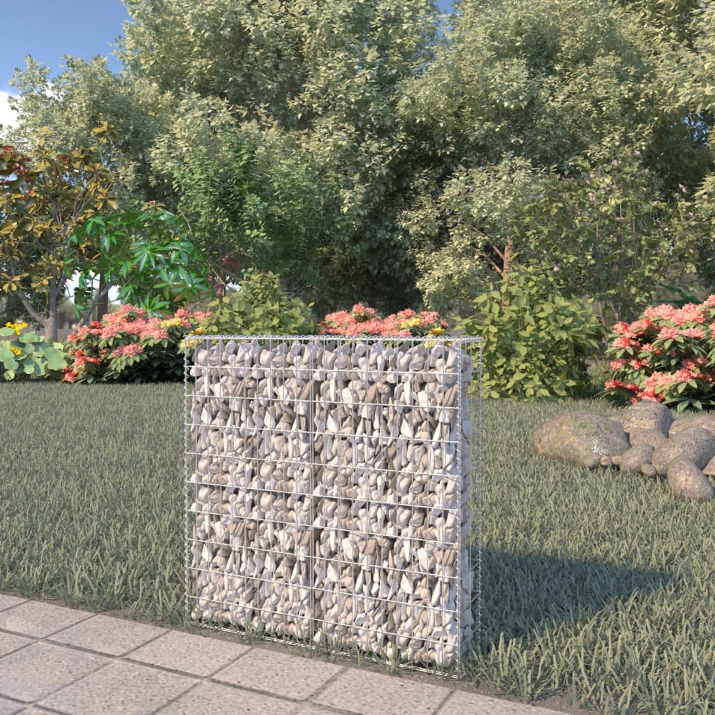 vidaXL Mur à gabion avec couvercles Acier galvanisé 80x20x100 cm