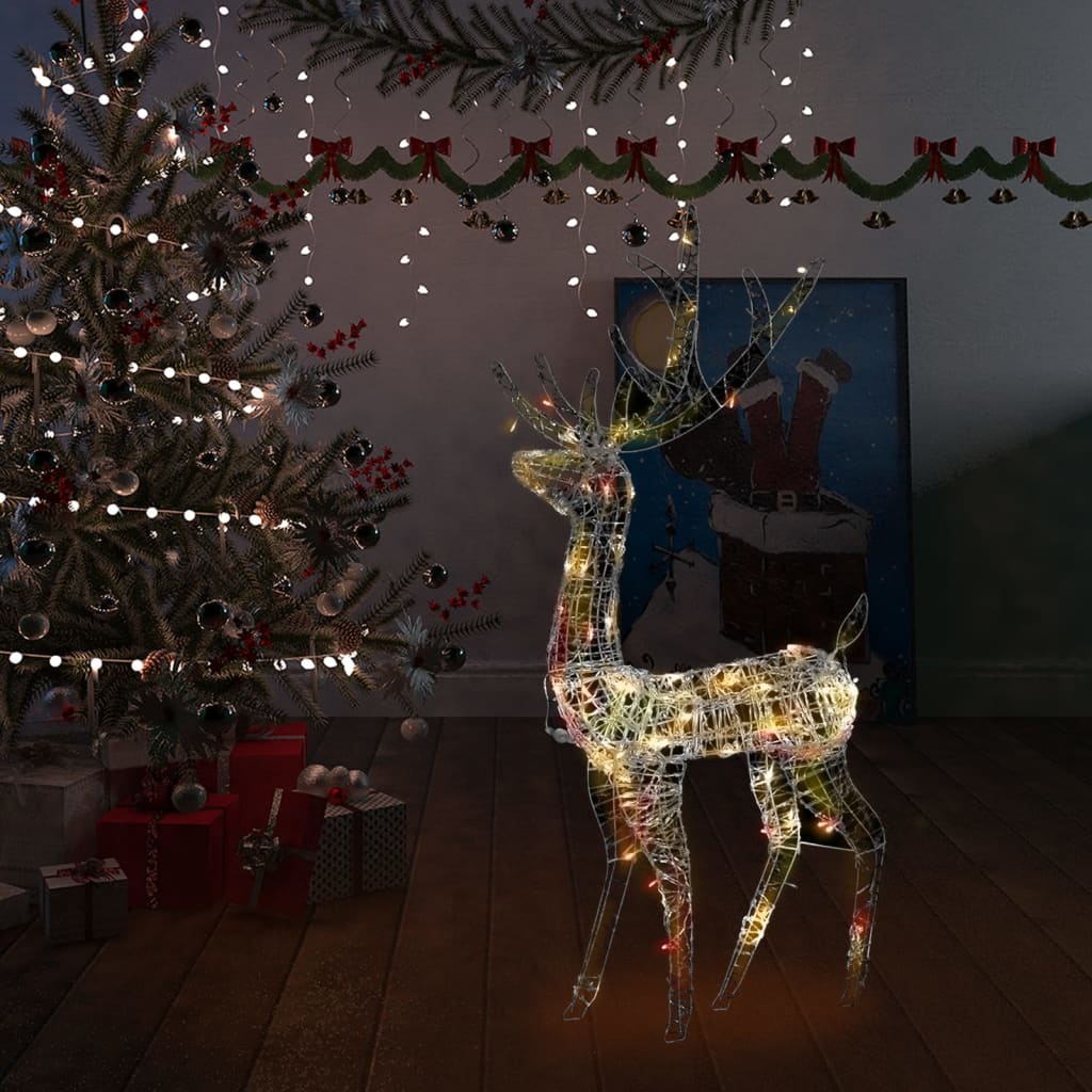 vidaXL Renne de décoration de Noël Acrylique 140 LED colorées 120 cm