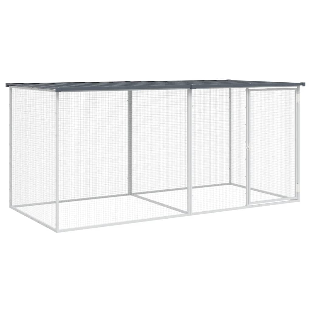 vidaXL Poulailler avec toit anthracite 203x98x90 cm acier galvanisé