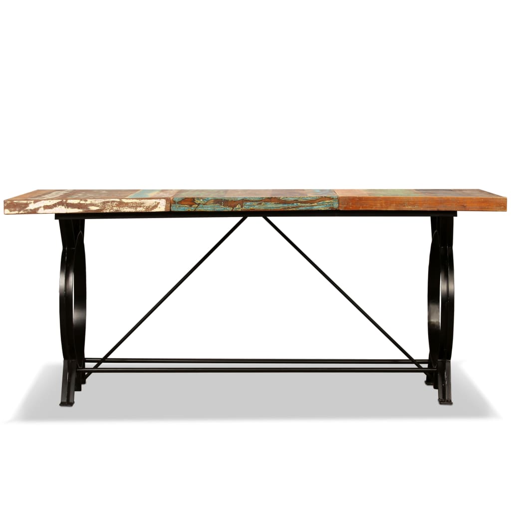 vidaXL Table à manger Bois de récupération massif 180 cm