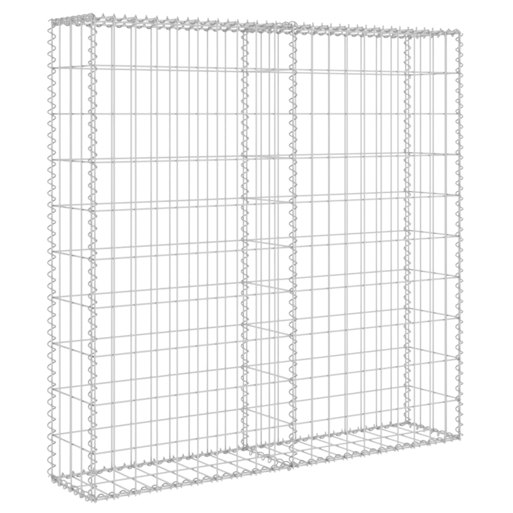 vidaXL Mur à gabion avec couvercles Acier galvanisé 80x20x100 cm