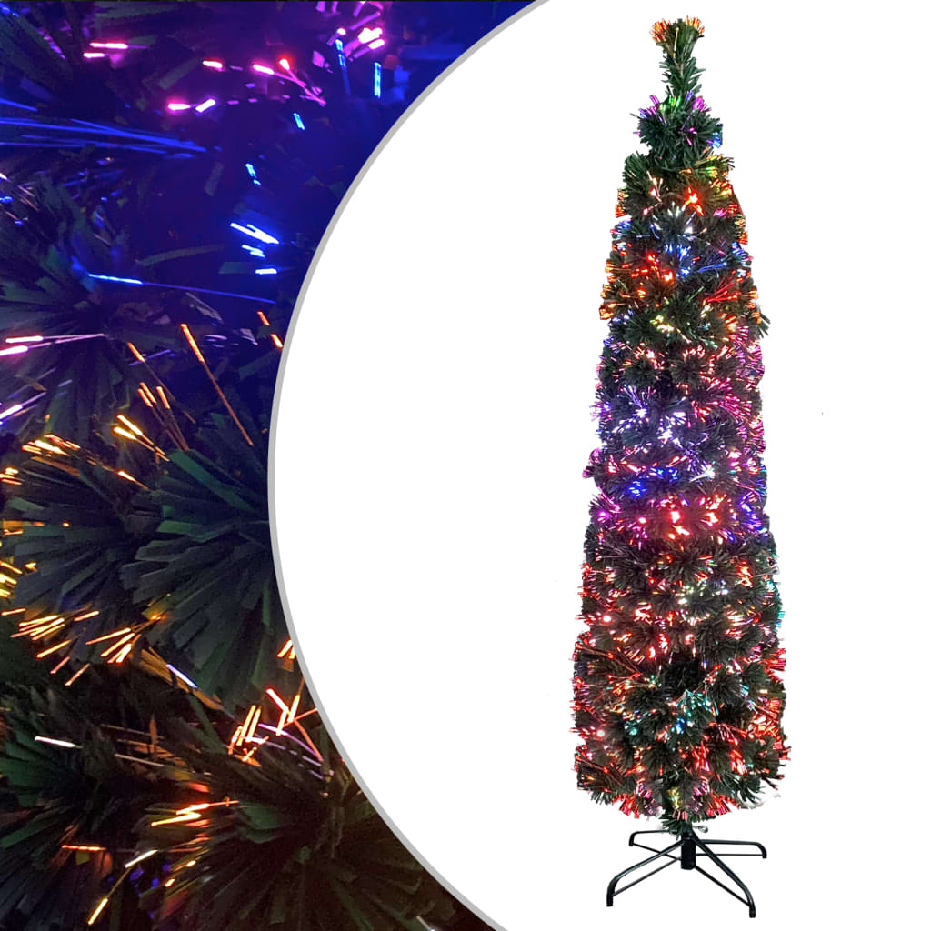 vidaXL Arbre de Noël artificiel mince avec support 150cm fibre optique