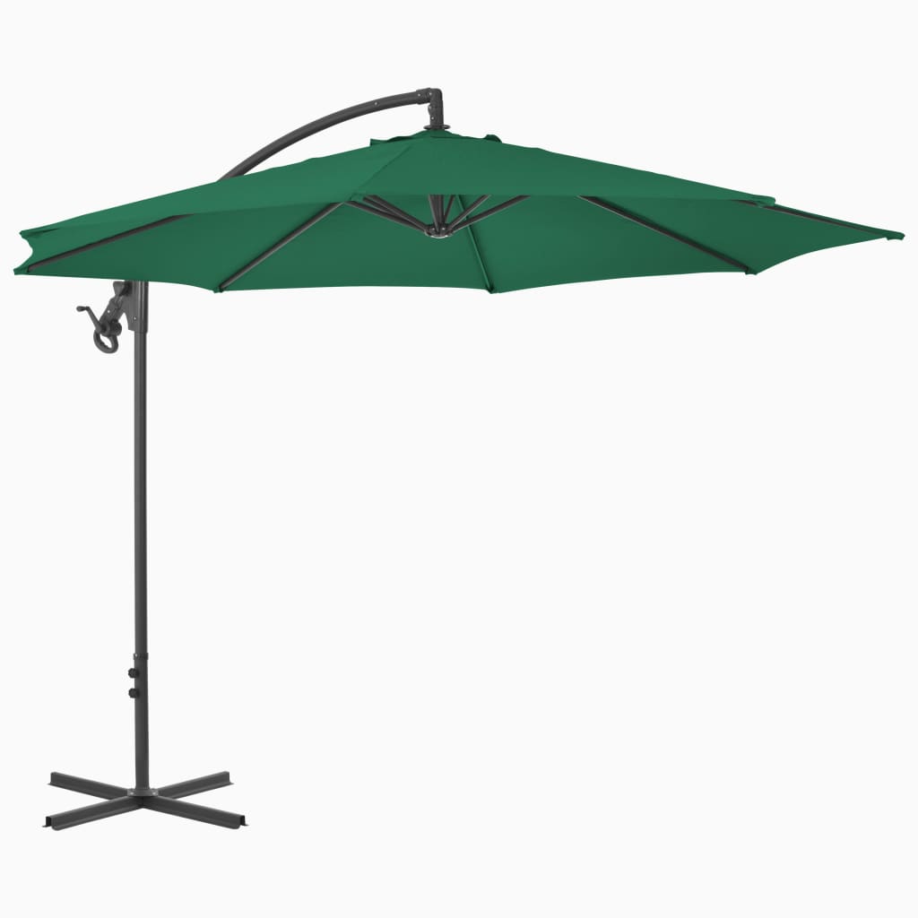 vidaXL Parasol de jardin en porte-à-feux avec mât en acier 300 cm Vert