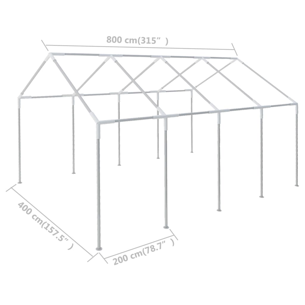 vidaXL Cadre de tente 8x4 m acier