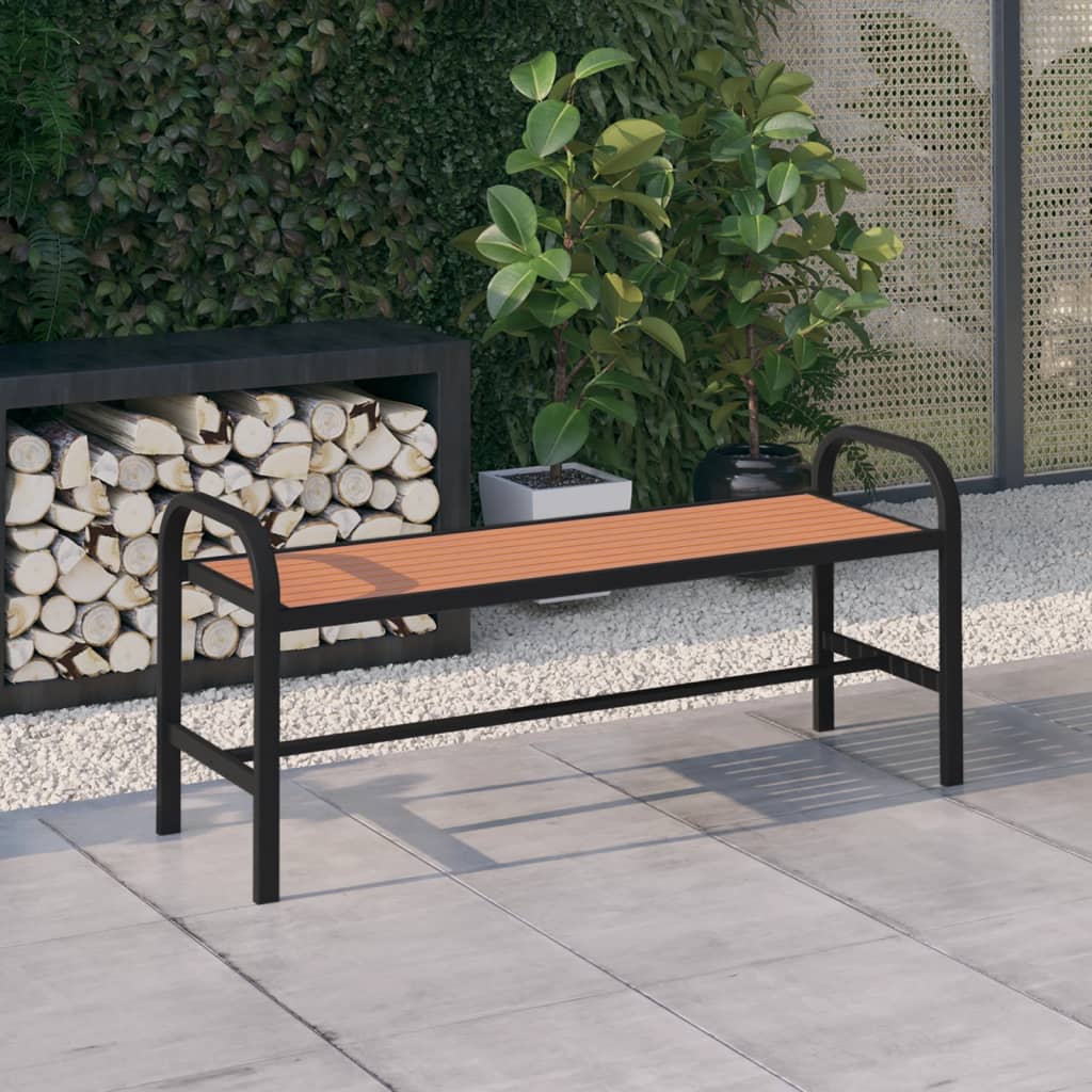 vidaXL Banc de jardin 124,5 cm acier et WPC marron et noir