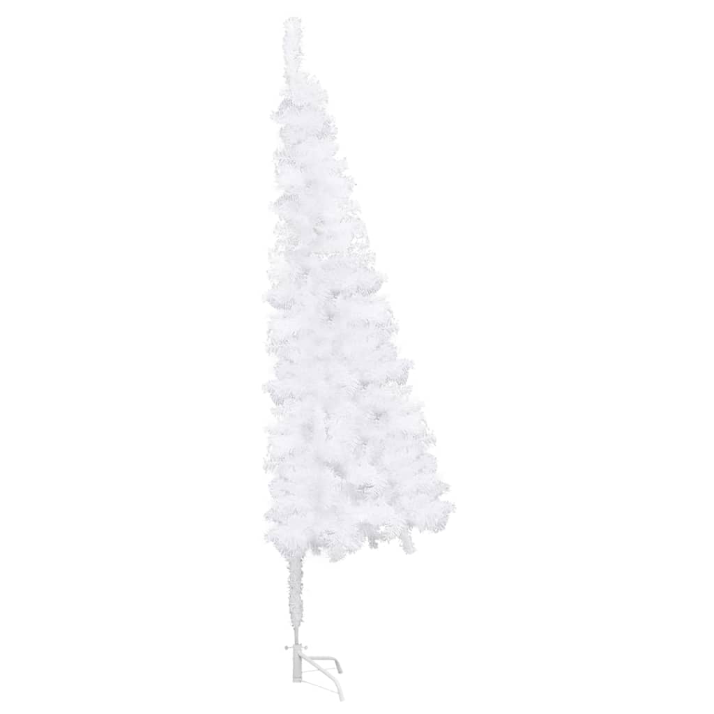 vidaXL Arbre de Noël artificiel d'angle LED et boules blanc 120 cm PVC