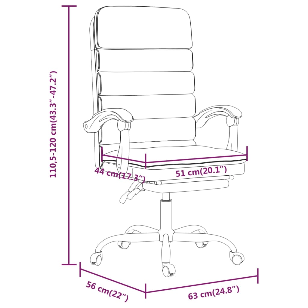 vidaXL Fauteuil de massage inclinable de bureau noir similicuir