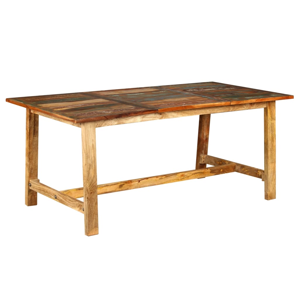 vidaXL Table de salle à manger Bois de récupération massif 180 cm