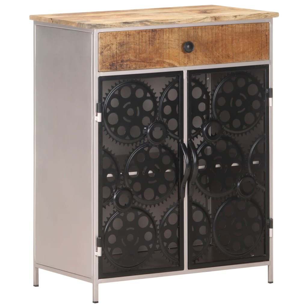 vidaXL Buffet 60x35x75 cm Bois de manguier brut et fer